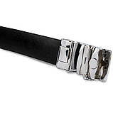 Ремінь чоловічий сріблястий дракон Vintage 20256 Чорний, фото 5