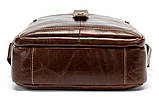 Сумка чоловіча гладка Vintage 14700 Коричнева, фото 5