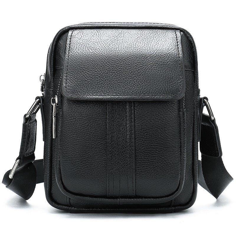 Сумка чоловіча шкіряна флотар Vintage 14943 Чорна, фото 1