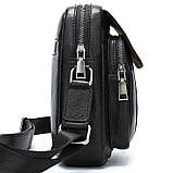 Сумка чоловіча шкіряна флотар Vintage 14943 Чорна, фото 6