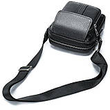 Сумка чоловіча шкіряна флотар Vintage 14943 Чорна, фото 9