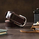 Ремінь унісекс з рядком по краях Vintage 20125 Темно-коричневий, фото 7
