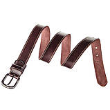 Ремінь унісекс з рядком по краях Vintage 20125 Темно-коричневий, фото 9