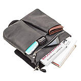 Сумка SHVIGEL 11078 з вінтажній шкіри Чорна, фото 3