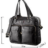 Чоловіча шкіряна ділова сумка-портфель для ноутбука SHVIGEL 19108 Чорна, фото 3
