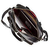 Чоловіча шкіряна ділова сумка-портфель для ноутбука SHVIGEL 19108 Чорна, фото 6