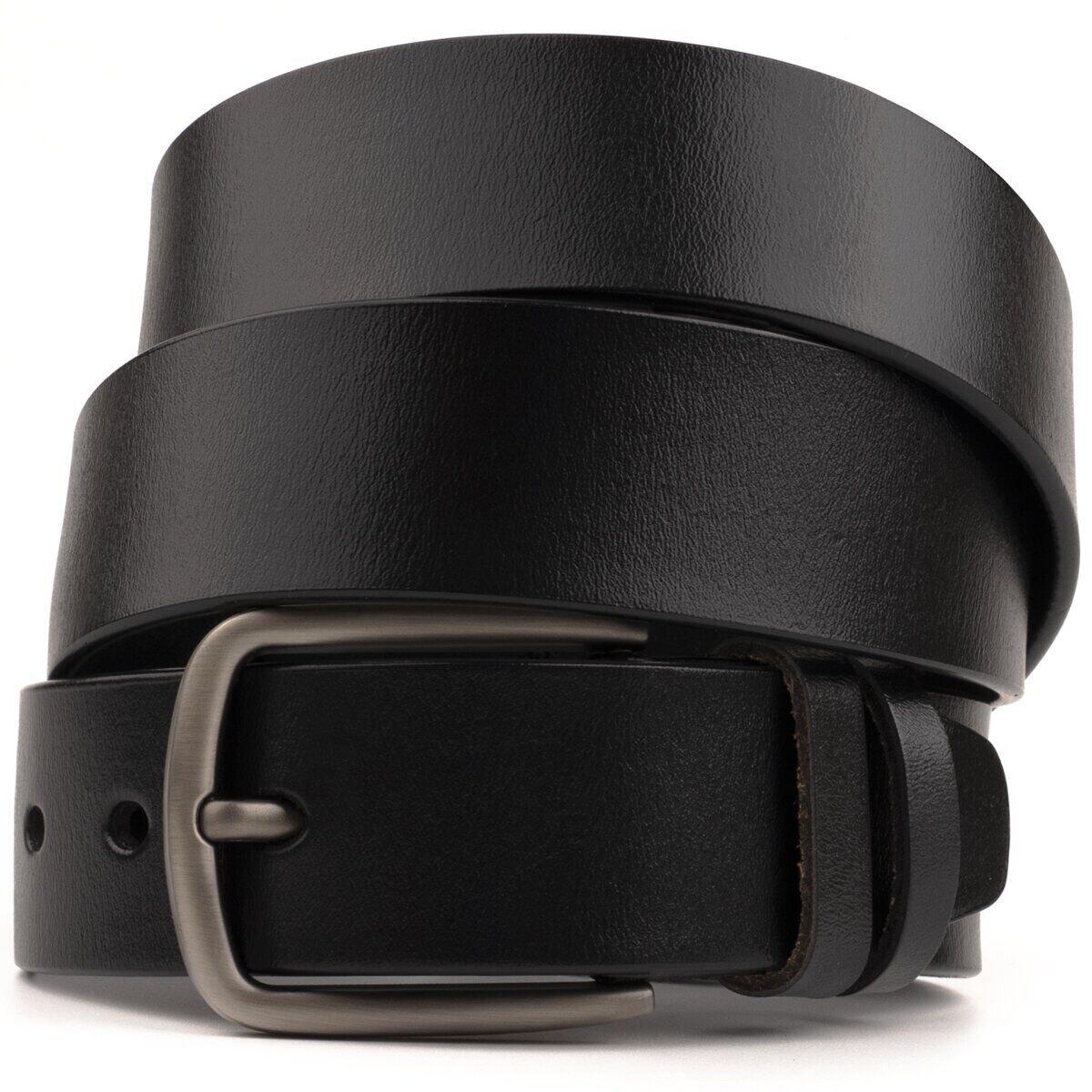 Ремінь чоловічий з класичною пряжкою механіка Vintage 20316 Чорний, фото 1