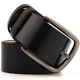 Ремінь чоловічий з класичною пряжкою механіка Vintage 20316 Чорний, фото 2
