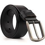 Ремінь чоловічий з класичною пряжкою механіка Vintage 20316 Чорний, фото 3