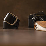 Ремінь чоловічий з класичною пряжкою механіка Vintage 20316 Чорний, фото 5