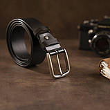 Ремінь чоловічий з класичною пряжкою механіка Vintage 20316 Чорний, фото 6