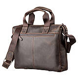 Сумка чоловіча SHVIGEL 11108 шкіряна Коричнева, фото 2