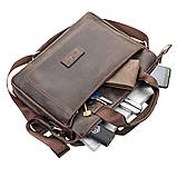 Сумка чоловіча SHVIGEL 11108 шкіряна Коричнева, фото 3