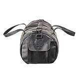 Сумка дорожня Grande Pelle 11046 з вінтажній шкіри Чорна, фото 4