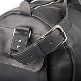 Сумка дорожня Grande Pelle 11046 з вінтажній шкіри Чорна, фото 7