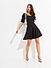 Красиве молодіжне плаття-міні з коротким рукавом на прогулянку, чорне, фото 5