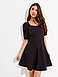 Красиве молодіжне плаття-міні з коротким рукавом на прогулянку, чорне, фото 2