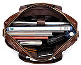 Ділова чоловіча сумка з зернистої шкіри Vintage 14836 Коричнева, фото 8