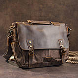 Солідний портфель на плече Vintage 20119 Коричневий, фото 3