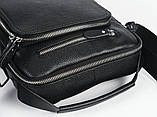 Сумка месенджер шкіряна Vintage 20247 Чорна, фото 3