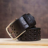 Ремінь Grande Pelle 11133 джинсовий Коричневий, фото 3