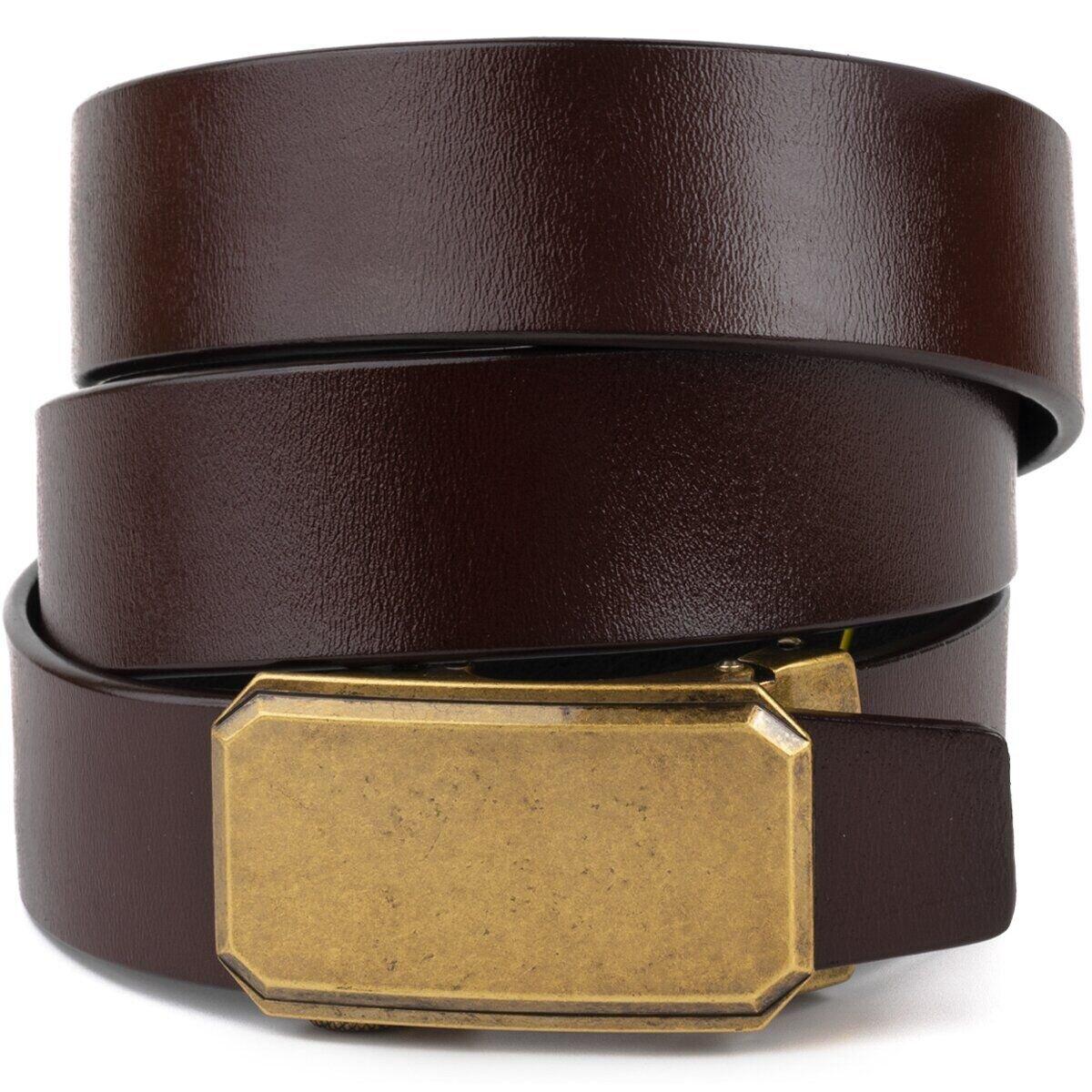 Ремінь чоловічий c латунною пряжкою Vintage 20276 Коричневий, фото 1