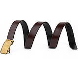 Ремінь чоловічий c латунною пряжкою Vintage 20276 Коричневий, фото 2