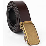 Ремінь чоловічий c латунною пряжкою Vintage 20276 Коричневий, фото 5