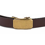 Ремінь чоловічий c латунною пряжкою Vintage 20276 Коричневий, фото 6