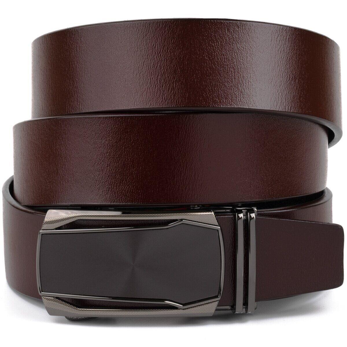 Ремінь чоловічий c матовою вставкою на пряжці Vintage 20278 Коричневий, фото 1