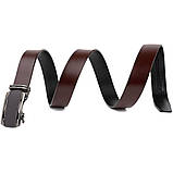 Ремінь чоловічий c матовою вставкою на пряжці Vintage 20278 Коричневий, фото 2