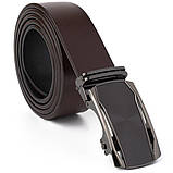 Ремінь чоловічий c матовою вставкою на пряжці Vintage 20278 Коричневий, фото 3