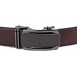 Ремінь чоловічий c матовою вставкою на пряжці Vintage 20278 Коричневий, фото 6