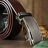 Ремінь чоловічий c матовою вставкою на пряжці Vintage 20278 Коричневий, фото 8