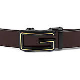 Ремінь чоловічий c пряжкою у вигляді букви G Vintage 20288 Коричневий, фото 6