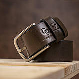 Ремінь чоловічий з круглою пряжкою Grande Pelle 11271 Капучино, фото 5