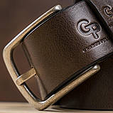 Ремінь чоловічий з круглою пряжкою Grande Pelle 11271 Капучино, фото 6