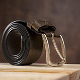 Ремінь чоловічий з круглою пряжкою Grande Pelle 11271 Капучино, фото 7