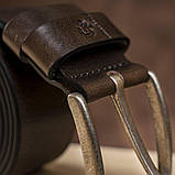 Ремінь чоловічий з круглою пряжкою Grande Pelle 11271 Капучино, фото 8