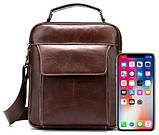 Сумка чоловіча шкіряна Vintage 14835 Коричнева, фото 8