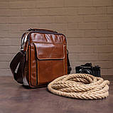 Сумка чоловіча шкіряна Vintage 14835 Коричнева, фото 9