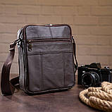 Сумка чоловіча компактна Vintage 14746 Коричнева, фото 6