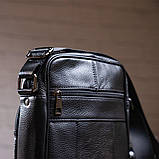Сумка чоловіча компактна шкіряна Vintage 14909 Чорна, фото 9