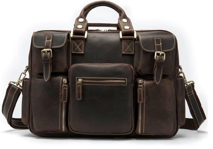 Сумка чоловіча багатофункціональна Vintage 14881 Коричнева, фото 1