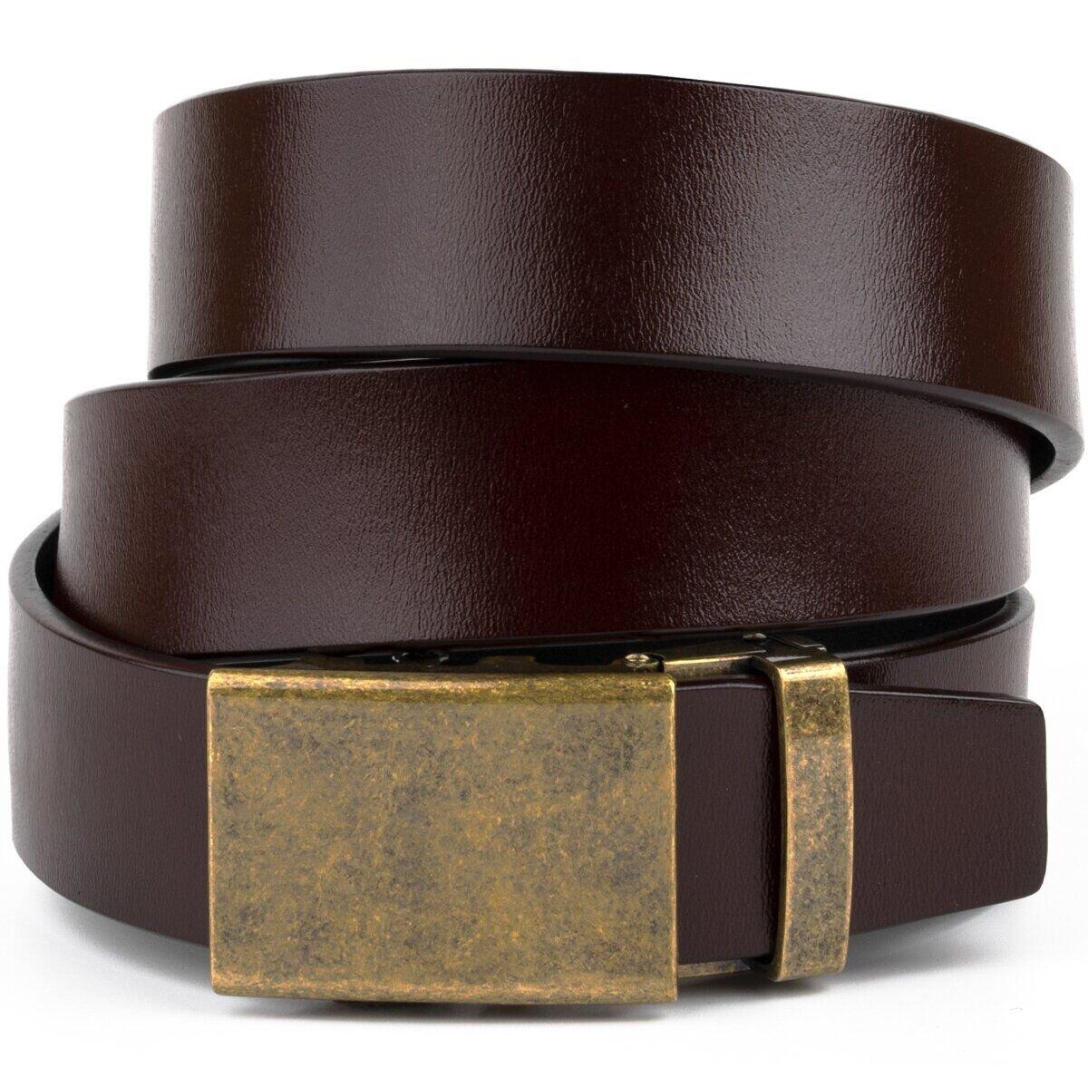 Ремінь чоловічий з латунною пряжкою автомат Vintage 20264 Коричневий, фото 1