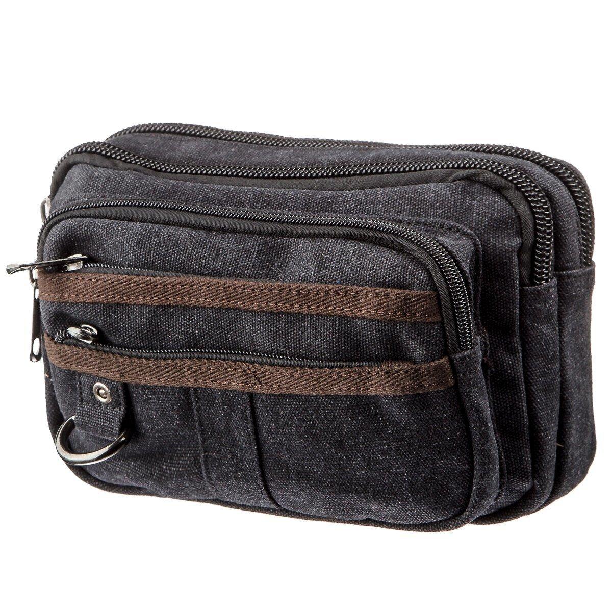 Бананка текстильна на пояс Vintage 20159 Чорна, фото 1