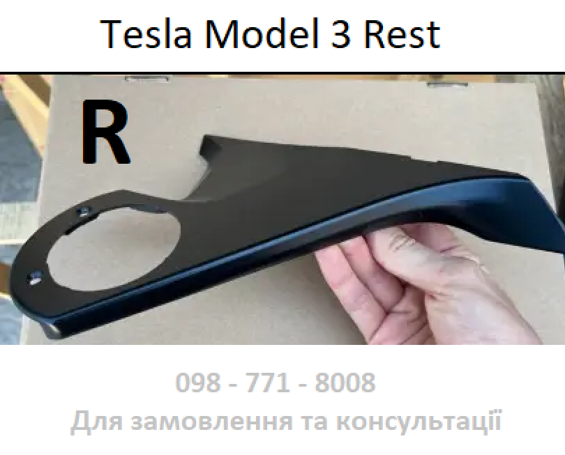 Верхня кришка дзеркала Правого R Молдинг Tesla Model 3 Rest (чорна матова)