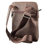 Стильний чоловічий месенджер з вінтажній шкіри Shvigel 11180 Коричневий, фото 2