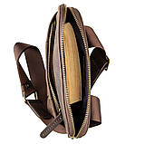 Стильний чоловічий месенджер з вінтажній шкіри Shvigel 11180 Коричневий, фото 4