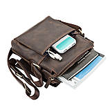 Сумка чоловіча SHVIGEL 11093 шкіряна Коричнева, фото 5